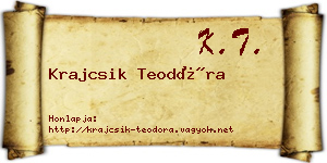 Krajcsik Teodóra névjegykártya